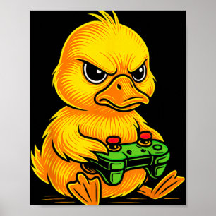 Yellow Duck Videogames Gamer Gaming Animal Boys Gi Poster