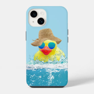Yellow Duck with Sunglasses In Water iPhone 14 Case