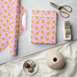 Yellow duck wrapping paper