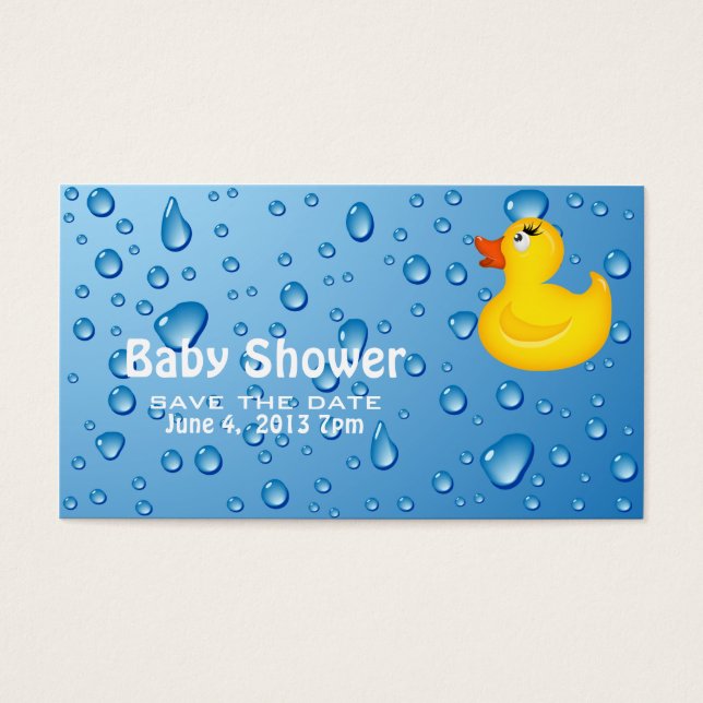 Yellow Duckie Baby Shower Save the Date (Front)