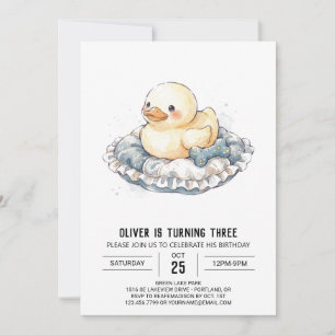 Yellow Duckling Birthday Invitation