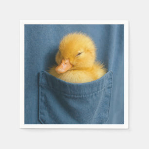 Yellow Duckling In a T-shirt Pocket Napkin