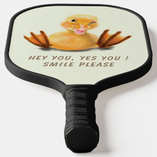 Yellow Duckling Playful Pickleball Paddle Smile