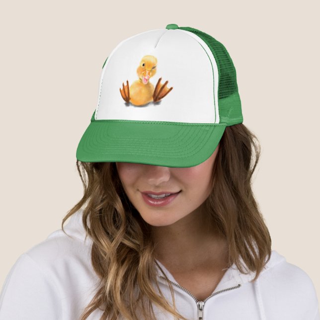 Yellow Duckling Playful Trucker Hat Smile  (In Situ)