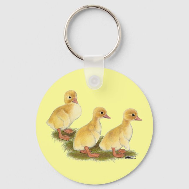 Yellow Ducklings Key Ring (Front)