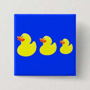 yellow ducks 15 cm square badge
