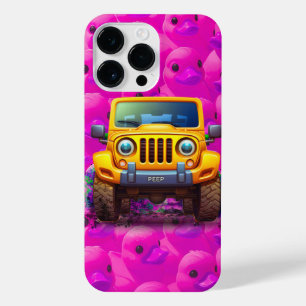 Yellow Ducks with a Blue 4x4 Truck iPhone 14 Pro Max Case