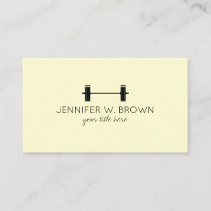 Yellow Dumbbell Fitness Instructor Trainer Business Card