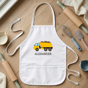 Yellow Dump Truck Personalised Construction Kids Apron