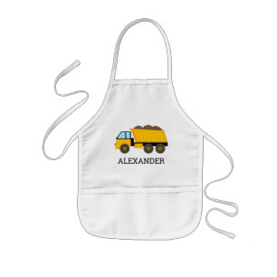 Yellow Dump Truck Personalised Construction Kids Apron