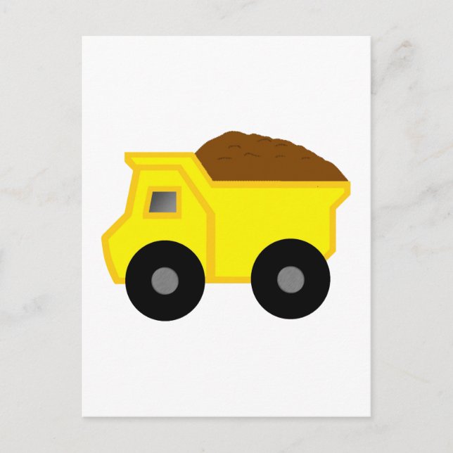 Yellow Dump Truck Postcard (Front)