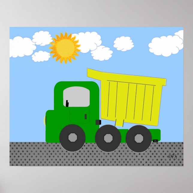Yellow Dump Truck Poster (Front)