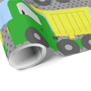 Yellow Dump Truck Wrapping Paper