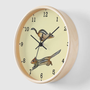 Yellow Eastern Chipmunk Wall Clock