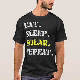 Yellow Eat Sleep Solar Repeat T-Shirt