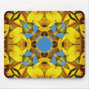 Yellow Echinacea Coneflower Abstract Flower Art Mouse Mat