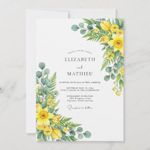 Yellow Effervescent Spring Wedding Invitation