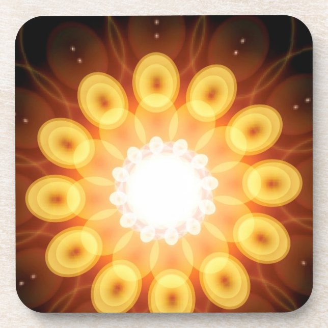 Yellow Egg Yolks in Digital Abstract Coaster (Front)