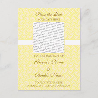Yellow Eggshell Save the Date Postcard
