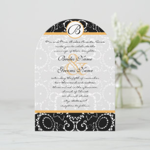 Yellow Elegance Black Sunflowers Wedding Invitation