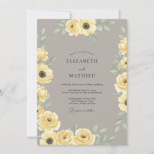 Yellow Elegant Bohemian Wedding Invitation