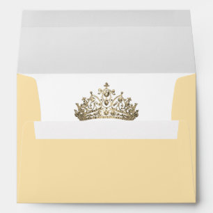 Yellow Elegant Crown Gold Tiara Royal Princess  Envelope