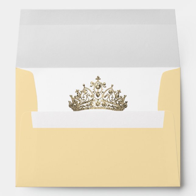 Yellow Elegant Crown Gold Tiara Royal Princess  Envelope (Back (Bottom))