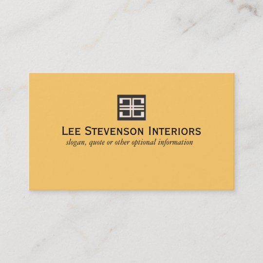Yellow Elegant Geometric Interior Design Business Card