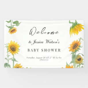 Yellow Elegant Sunflower Sunny Baby Shower Banner