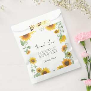 Yellow Elegant Sunflower Sunny Baby Shower Favour Bags