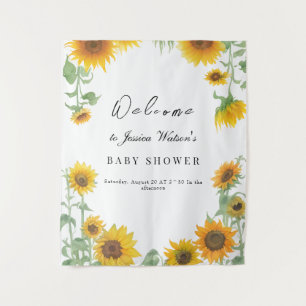 Yellow Elegant Sunflower Sunny Baby Shower Tapestry