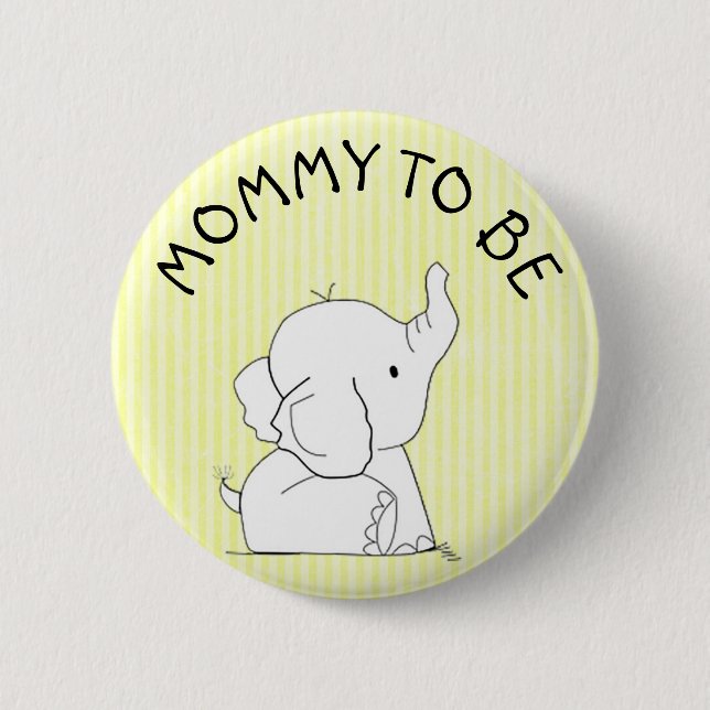 Yellow Elephant Baby Shower Pin (Front)