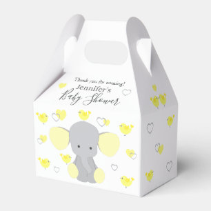 Yellow Elephant Boy Girl Baby Shower Party Favour Box