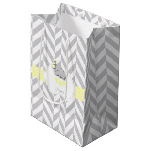 Yellow Elephant Design - Baby Shower Medium Gift Bag