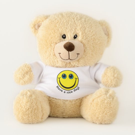 yellow emoji face have a nice day small teddy bear zazzle co uk