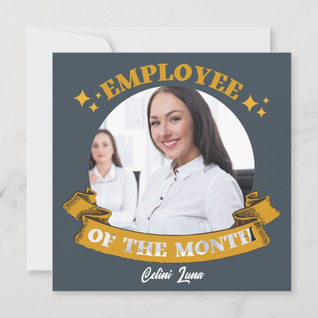 Yellow Employee Of The Month award card (Front)