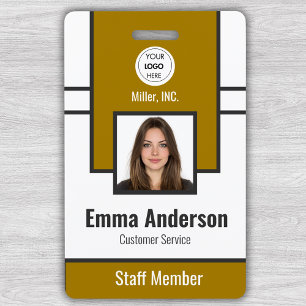 Yellow Employee Photo ID Company Security ID Badge