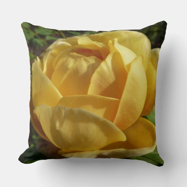 Yellow English Rose Cushion (Front)