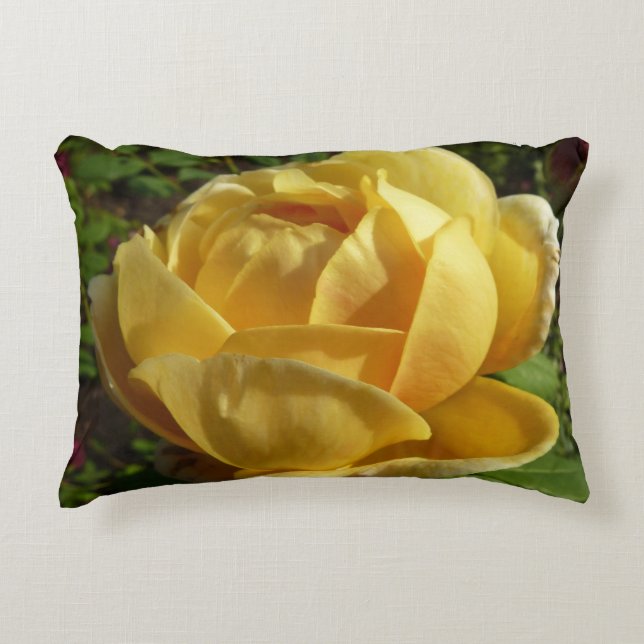 Yellow English Rose Decorative Cushion (Front)