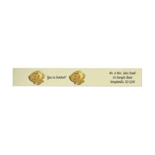 Yellow English Rose Wrap Around Label