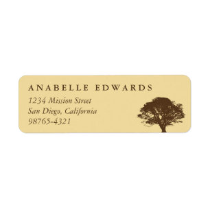 Yellow eternal oak tree custom return address