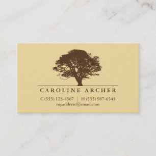 Yellow eternal oak tree elegant style nature calling card