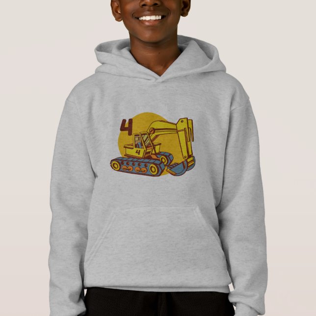 Yellow Excavator - 4th Bithday Gift (Front)