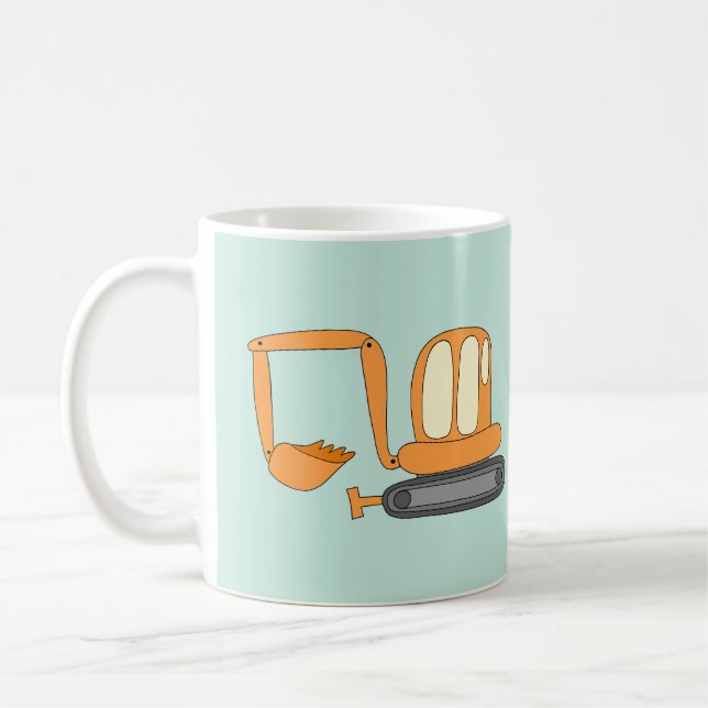 Yellow Excavator Coffee Mug (Left)