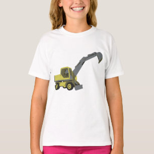 Yellow Excavator Construction Machinery T-Shirt