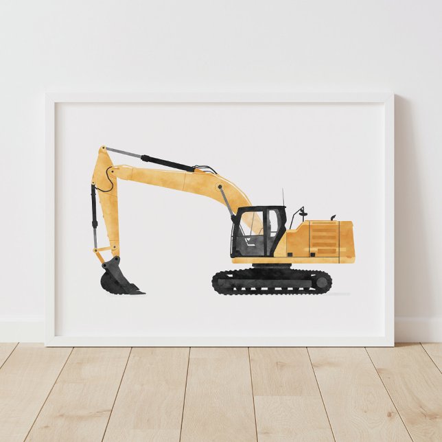 Yellow Excavator Contruction Kids Room Decor (Creator Uploaded)