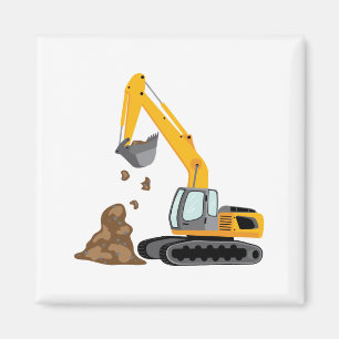 Yellow Excavator Magnet