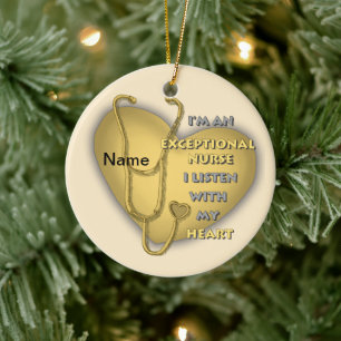 Yellow Exceptional Nurse ornament 