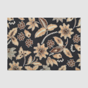 Yellow Exotic Floral Embroidery Decoupage Tissue Paper