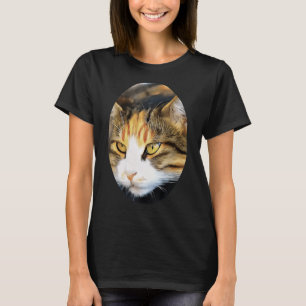 Yellow Eyed Calico Cat Realistic Pet Portrait 2 T-Shirt
